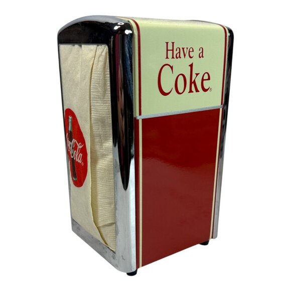 Coca-Cola Other - Vintage Coca-Cola Retro Napkin Dispenser Red & White Metal Diner Style